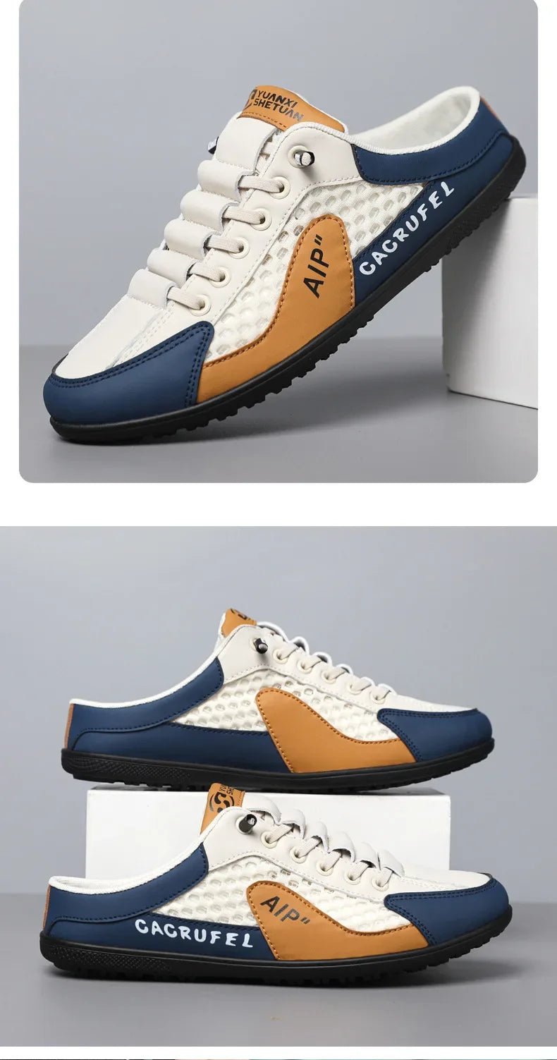 Men's Fashion Soft-Sun Half Slippers Summer Men Trendy Bottom Casual Shoes Soft Sole Support Shoes Sneakers Men's Shoes