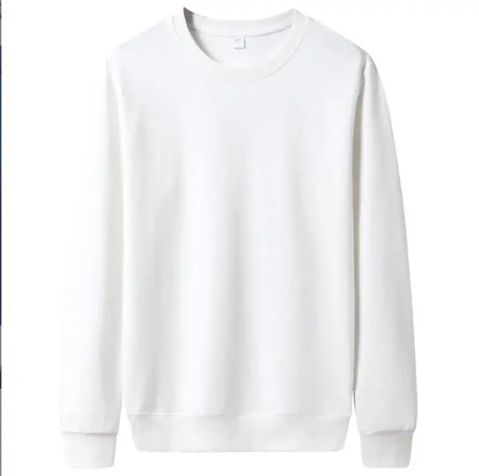 Men's Solid Crew Neck Pullover Sweatshirt