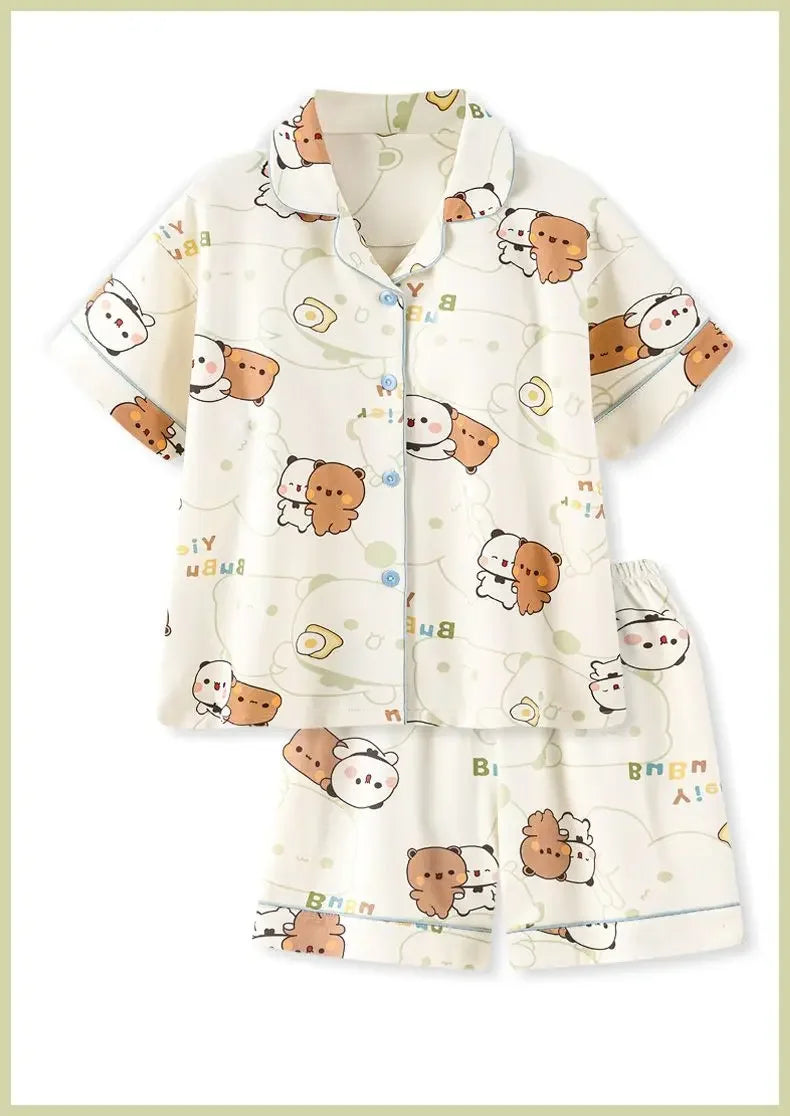 Bubu Dudu Unisex Flannel Pajama Set – Soft Cotton Sleepwear & Loungewear