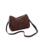 Suede Cowhide Fashion Ladies Shoulder Cross Coffe Bag Genuine Leather Luxury Designer Women's Brown Handbag Female Crossbody Bag