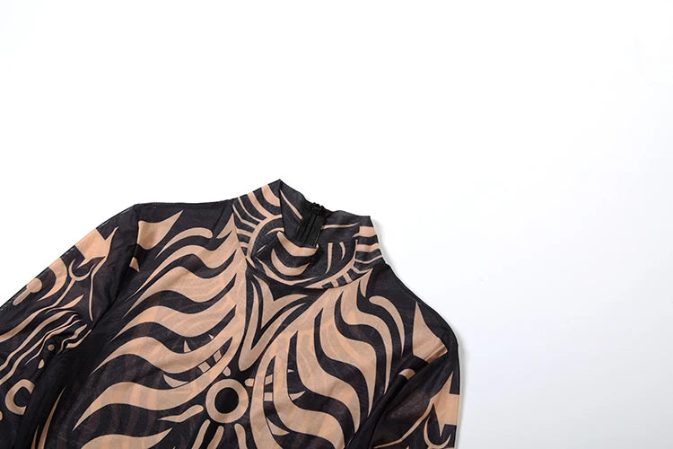 Urban Print Turtleneck Bodysuit