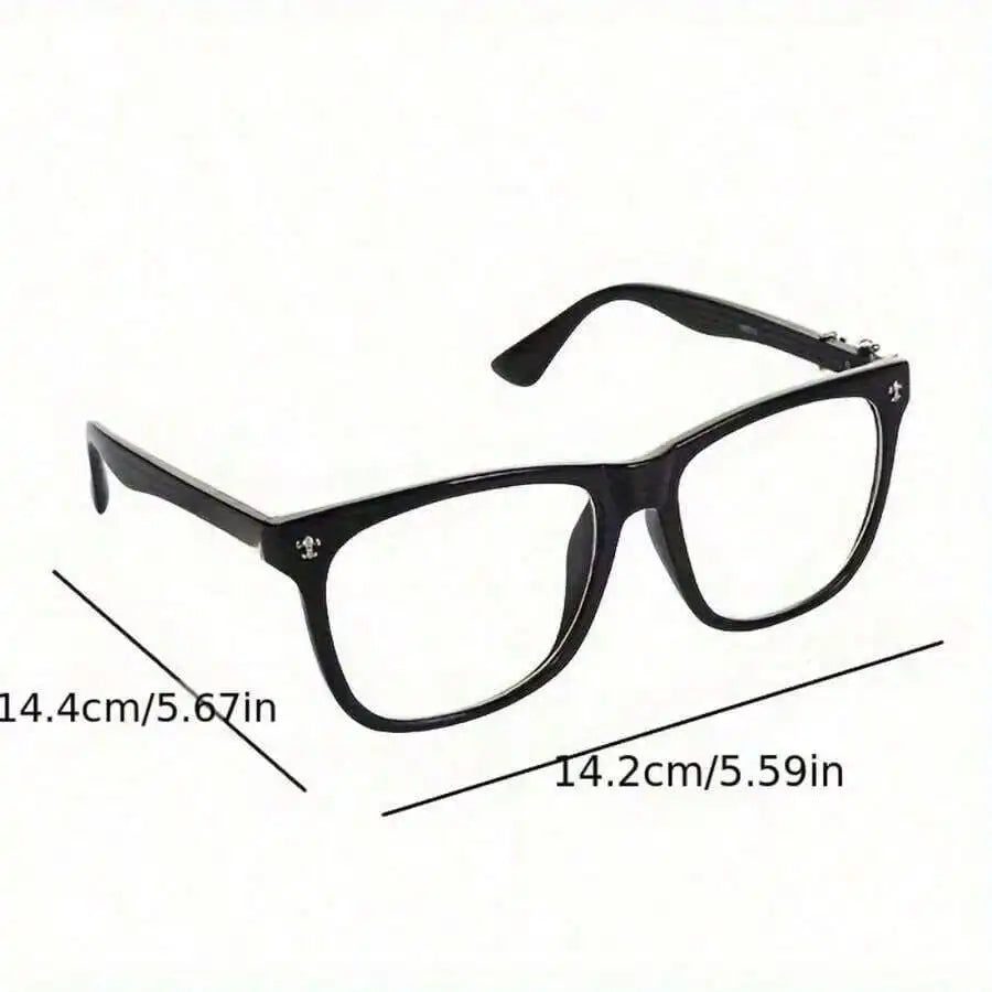 1pc Vintage Square Frame Glasses Men And Women, Non-Prescription Eyewear, PC Lens And Frame, Blue Light, Includes Cleaning Cloth, Photo Props, And Fashion Accessories, Birthday, Fashion Accessories,Hair Tools,Hair Items