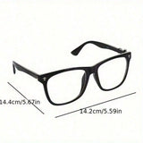 1pc Vintage Square Frame Glasses Men And Women, Non-Prescription Eyewear, PC Lens And Frame, Blue Light, Includes Cleaning Cloth, Photo Props, And Fashion Accessories, Birthday, Fashion Accessories,Hair Tools,Hair Items