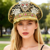 Rhinestone Captain Hat | Festival & Masquerade Cap