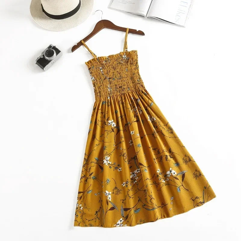 Summer Chiffon Spaghetti Strap Mini Dress