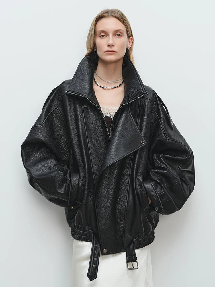 Mauroicardi Spring Oversized Black Soft Pu Leather Jacket Men Long Sleeve Belt Luxury Designer European Fashion Clothes 2025