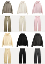 2025 Autumn/Winter new  women's multi-color selection classic simple all-in-one hooded loose long-sleeved hoodie sweatpants