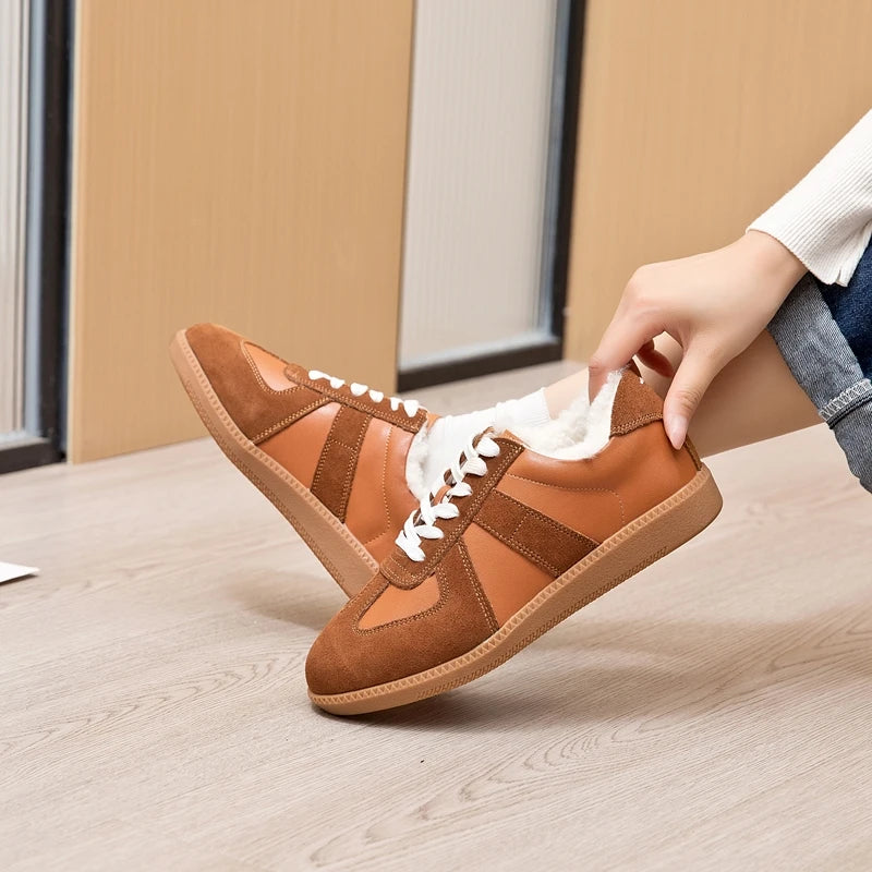 DIMANYU Women's Genuine Leather Bow Flats | Sizes 35–44