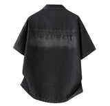 Men's Denim Shirt Summer Fashion Breathable Cotton Blend Short Sleeve Shirt Street Trendy Daily Outing Comfortable Jean Shirt