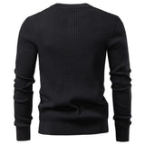 AIOPESON Ribbed Stripe Polo Shirt – Men's Long Sleeve
