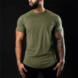 Men Cotton Gym t-Shirt Short Sleeve t-Shirts Male Round Neck Casual Tops Slim Fit t Shirt Breathable Soild Tee Shirt Man Clothes
