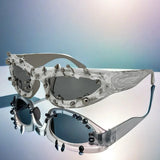 Personalized Rivet Sunglasses for Men and Women Retro Metal Studded Frame Unisex Punk Eyewear UV400 Protection Party Shades