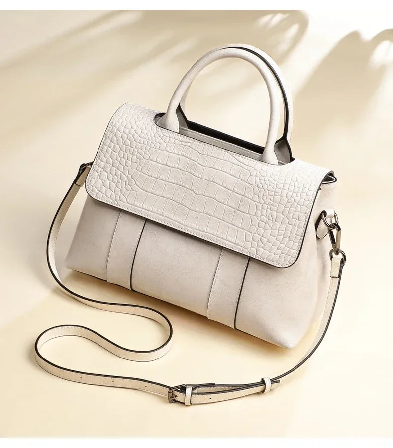 Women's Cow Real Leather Crossbody Bag Female Cowhide Designer Luxury Shoulder Bags Ladies Casual Retro Large Capacity Handbag