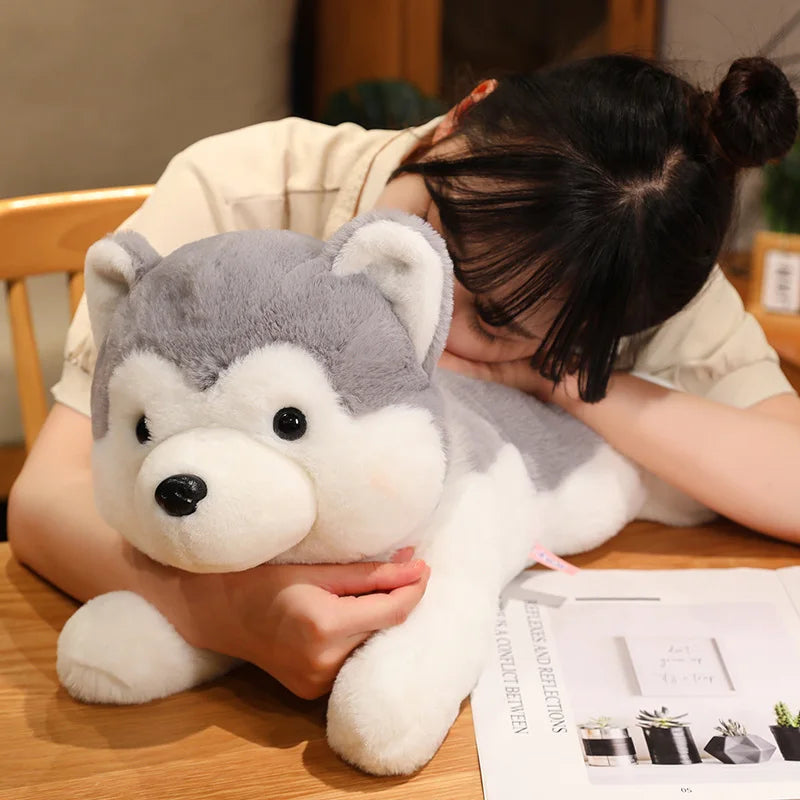 Cute Lying Husky Plush Pillow