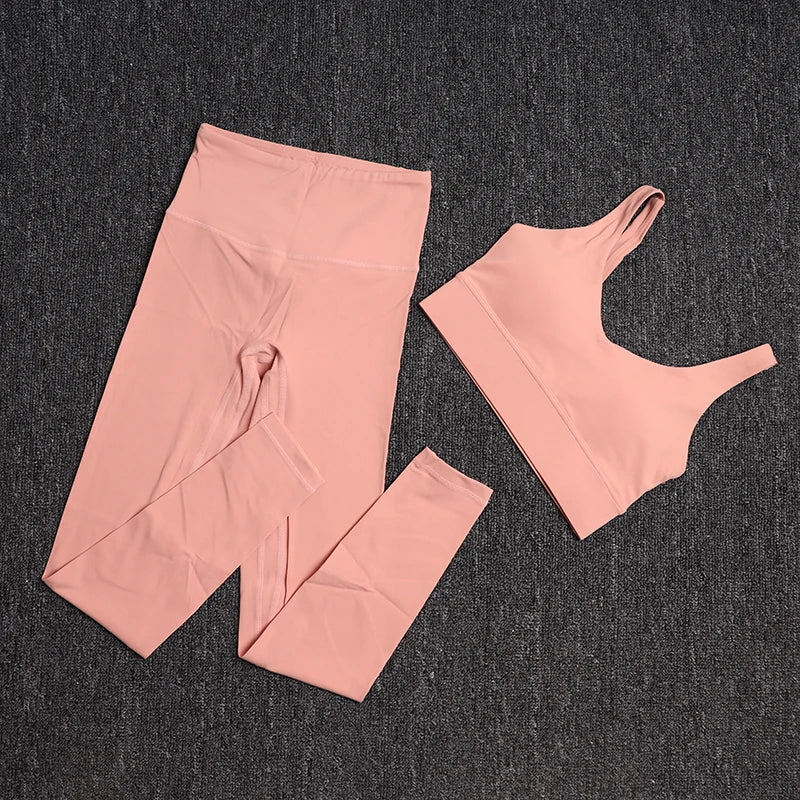 TRY TO BN Gym Sets Woman 2 Piece Sports Bra High Waisted Leggings Fitness Sportswear Women's Tracksuit Yoga Wear Workout Clothes