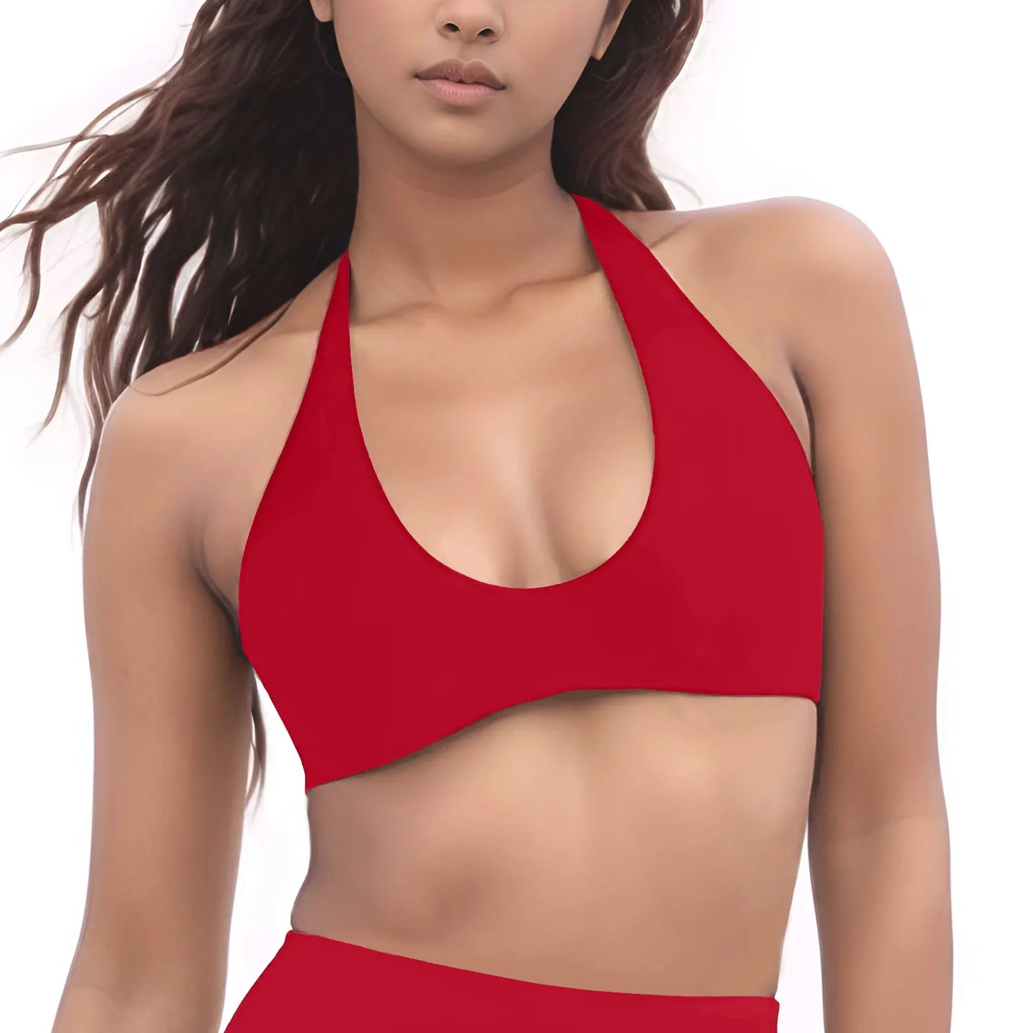 SoftMotion Halter Neck Bralette – High-Support Gym & Yoga Top