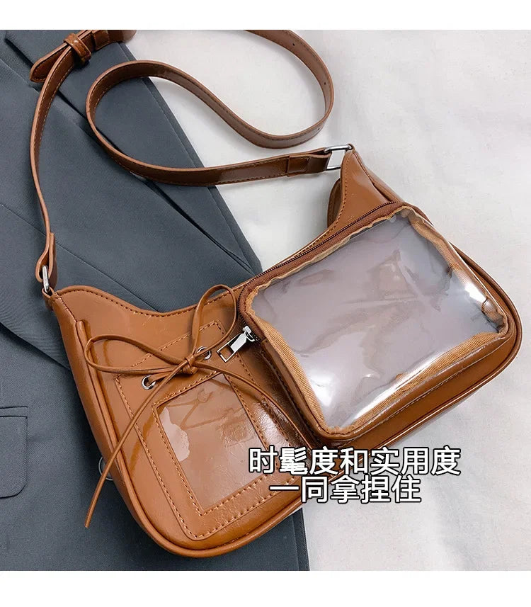Y2K Transparent Ita Shoulder Bag – Harajuku Crossbody Purse
