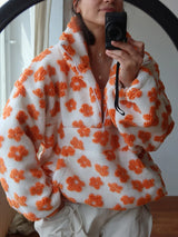 Women's Floral Fleece High-Neck Pullover