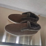 Premium -Made Leather Ankle Snow Boots – 100% Wool Lined Winter Loafers
