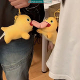 Kawaii Tongue Nailong Plush Toys Smile Kiss Dinosaur Silly Cute Stuffed Anime Cartoon Pillow Room Decor For Kids Birthday Gift