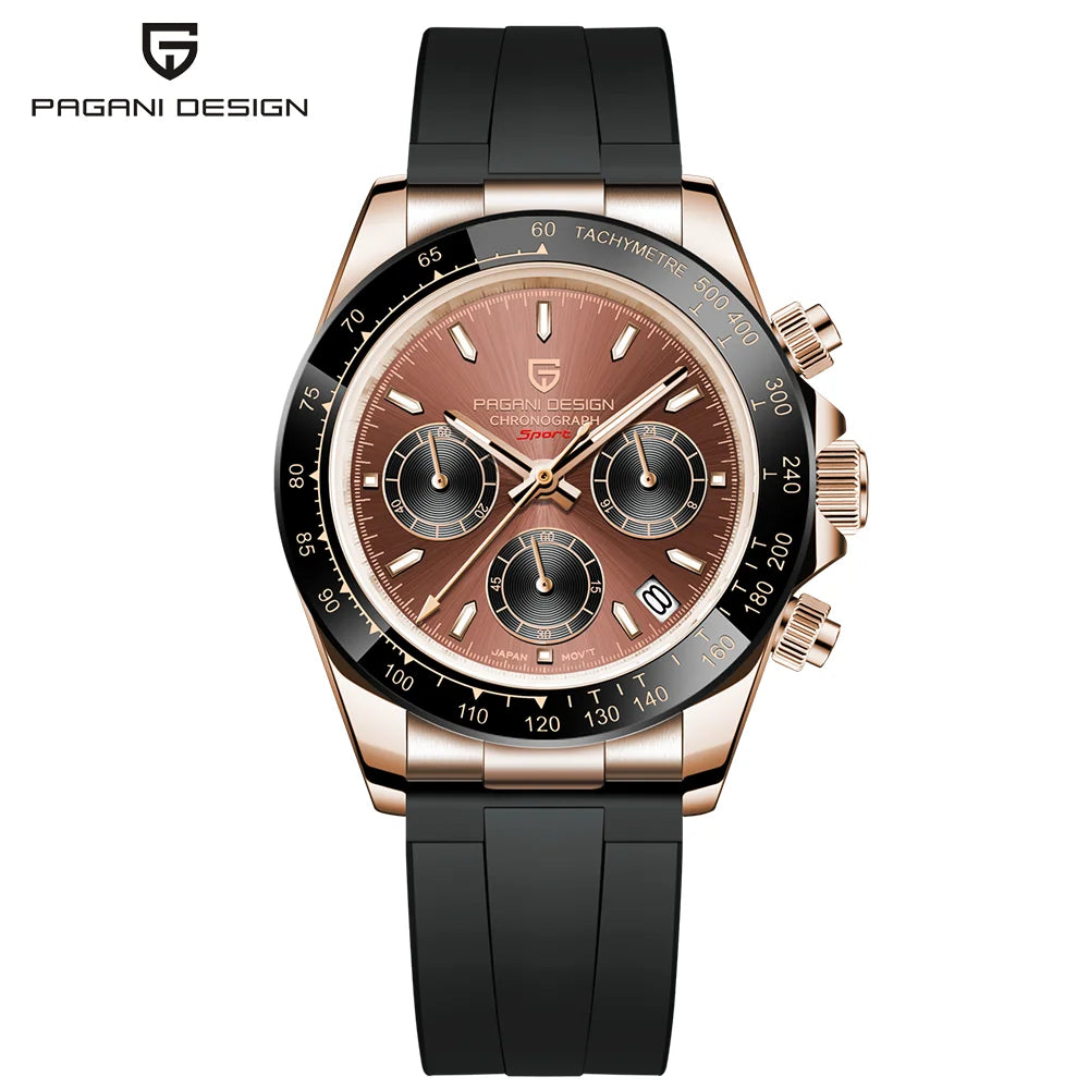 V2 PAGANI DESIGN 40MM Men's Quartz Watch Luxury Sapphire Stainless Steel 100m Waterproof Multi functional Men's Timing Watch