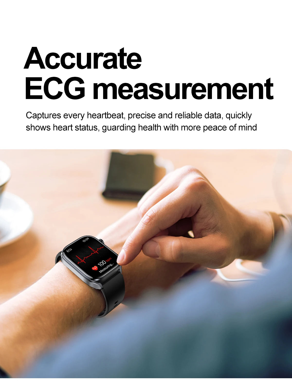 ECG+PPG Health Smartwatch – AI Body Analysis & BT Calling