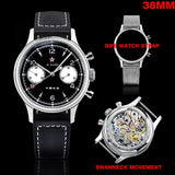 1963 Panda Pilot Chronograph Watch Men 40mm Air Force Sapphire Senior  ST1901 Mechanical Wristwatches Retro Clock Reloj Hombre