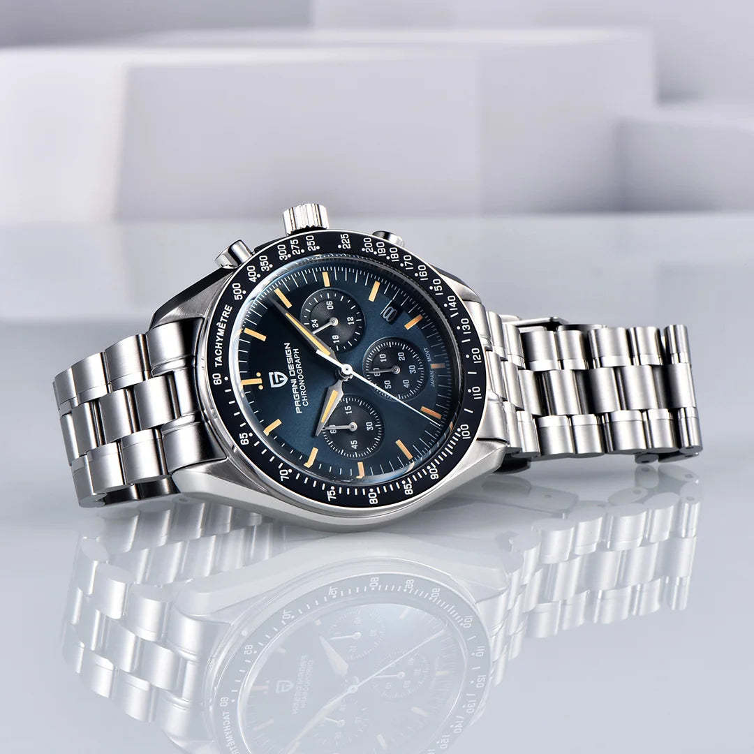 PAGANI DESIGN New Luxury Moon Quartz Watches For Men Stainless steel Luminous waterproof Sports Chronograph Man 2026 Retro Watch