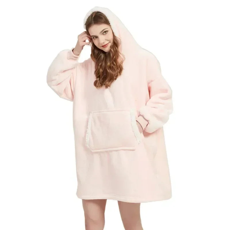 Oversized Fleece Hoodie Blanket