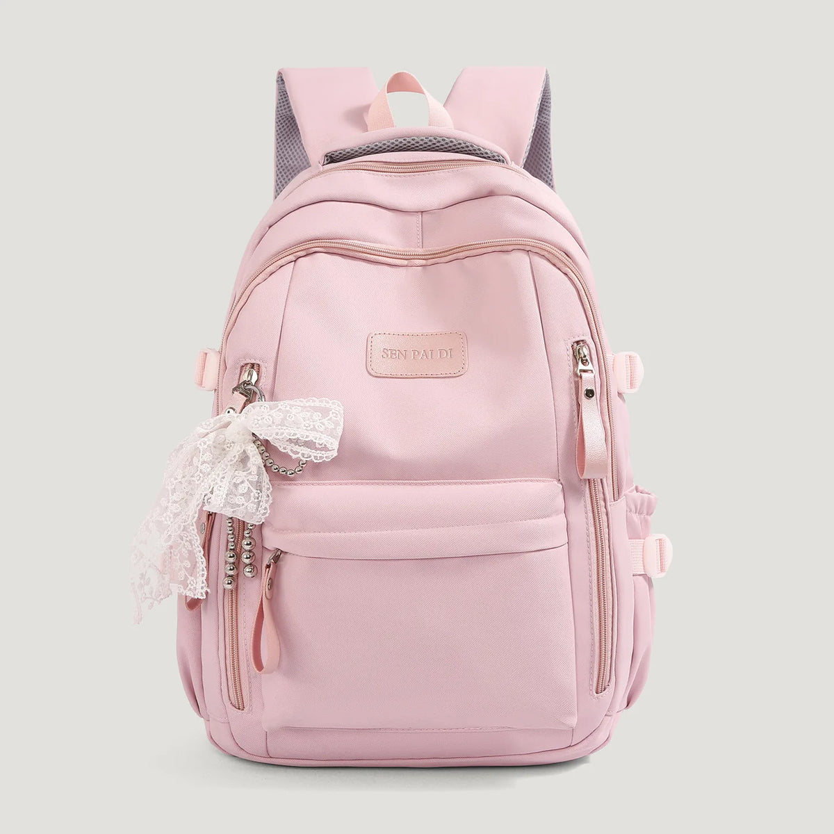 New Female High Capacity Waterproof College Backpack With Lace Pendant Trendy Women Laptop School Bags Cute Girl Travel Book Bag