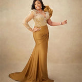 Mermaid Evening Gown – Lace & Bead Formal Dress