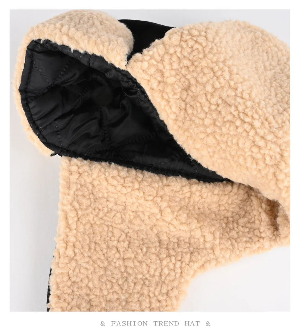 retro men pilot hat with glasses Bomber hat men ski cap wholesale winter hat women thickened warm ear protect riding cap털모자