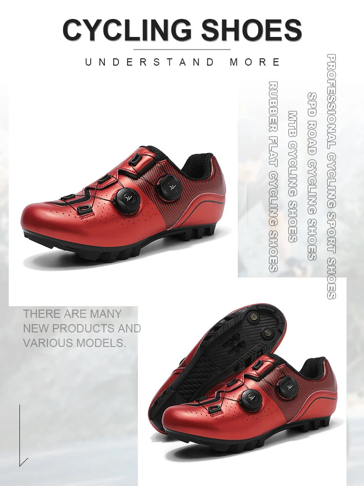 2026 MTB Cycling Sneaker Men A5 Leather Self-Locking Cleat Spd Road Bike Shoes Women Flat Trail Train Mountain Bicycle Shoes