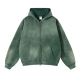 Men’s Oversized Tie-Dye Fleece Zip-Up Hoodie