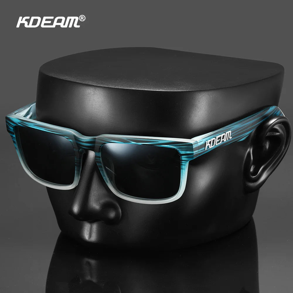 KDEAM All Black Men's Sunglasses Polarized And UV400 Protection Lens Driving Fishing Glasses Mirror With Complete Package
