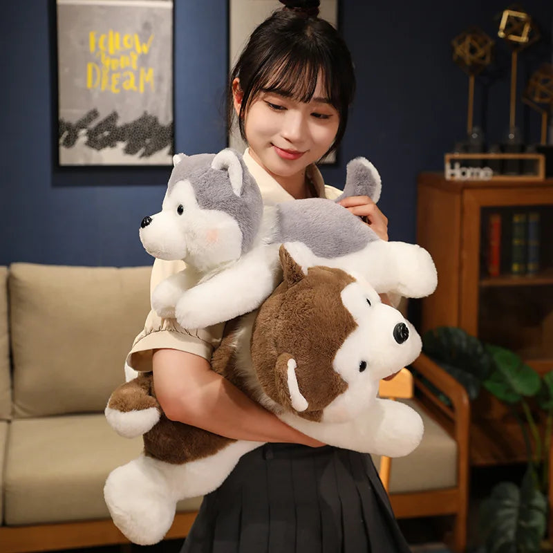 Cute Lying Husky Plush Pillow