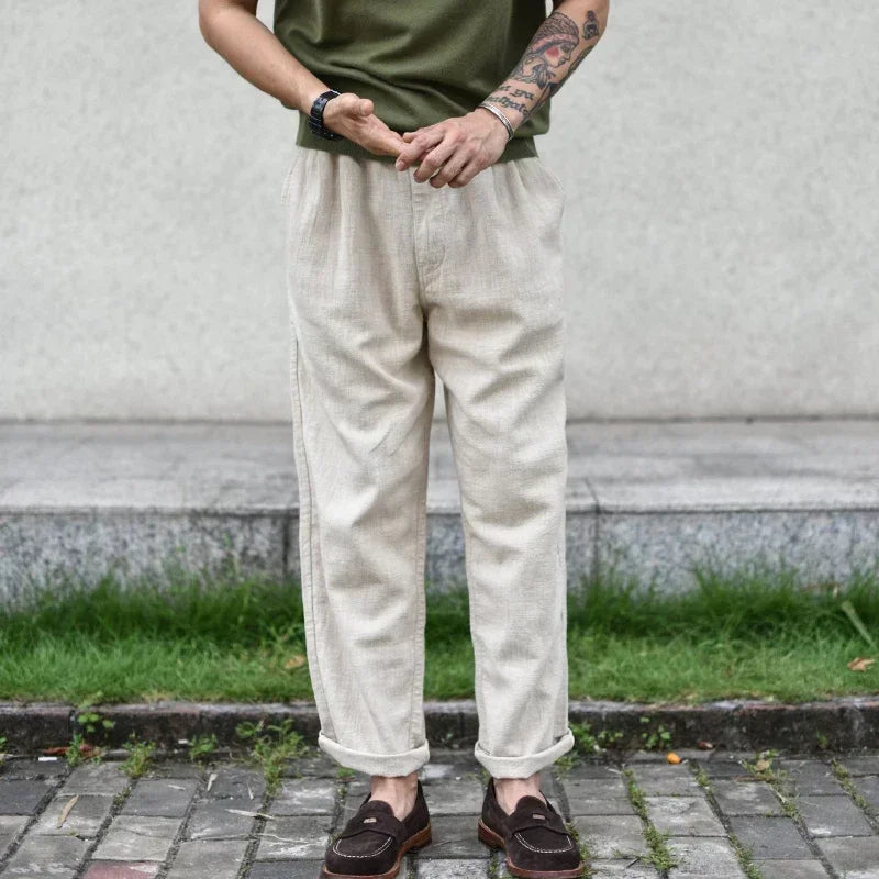 Men's Ramie Cotton Relaxed Summer Pants