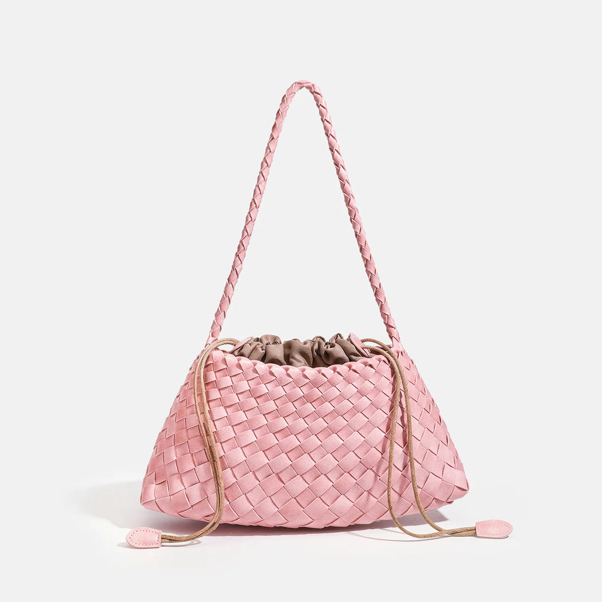 High End Fashion Handbag Messenger Bag with Large Inner Pocket, Popular Pure Hand Woven Bag for Women Tote Shoulder Underarm Bag