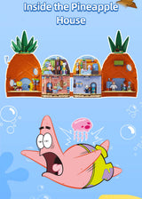 Spongebob Cartoon Krusty Krab Restaurant Building Blocks Creative Canteen Scenes Model Bricks Desktop Ornaments Fans Toys Gifts