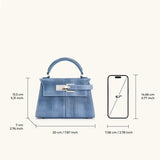 Elise Designer Tote – Premium Denim Blue Genuine Leather Crossbody Bag