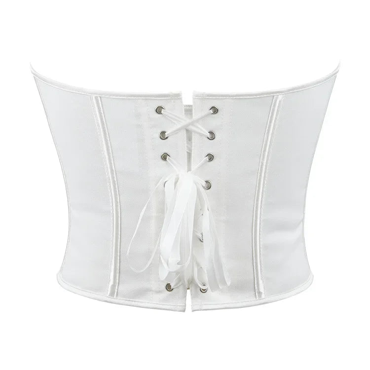 Leopard Print Strapless Corset Crop Top - USA Made Quality