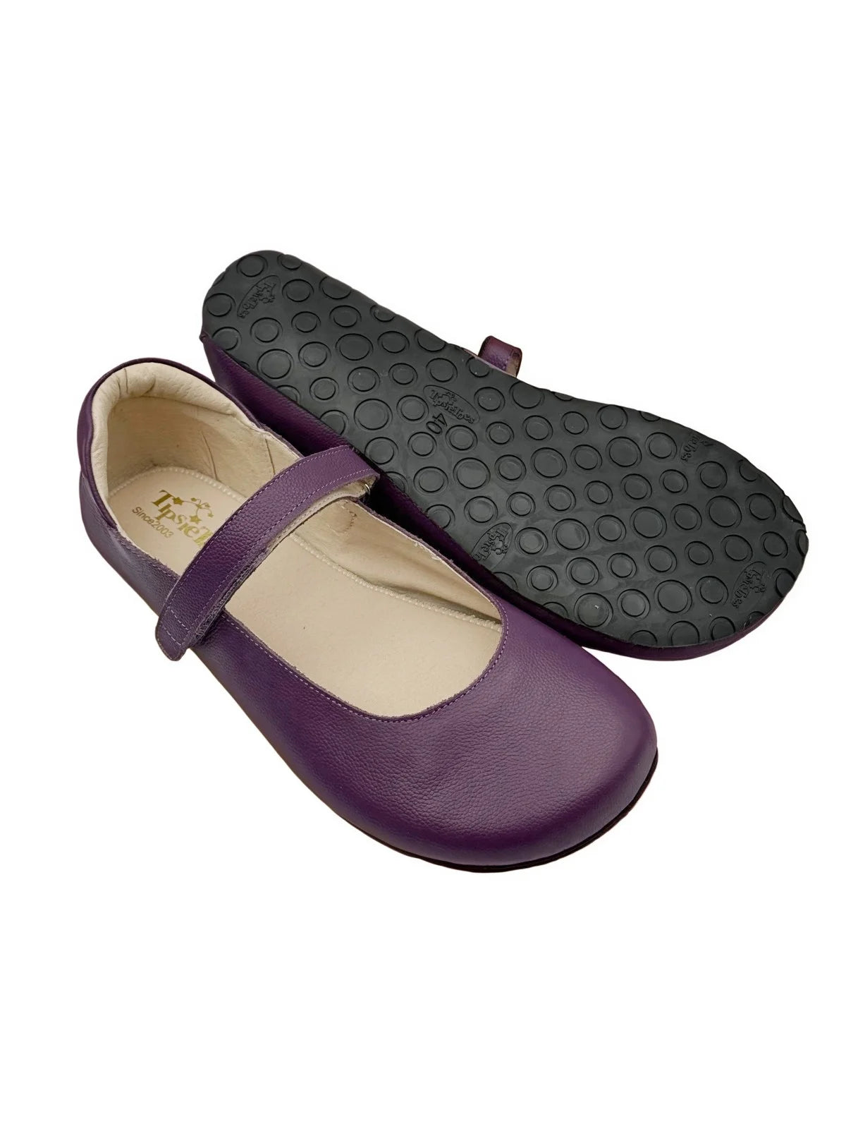 Tipsietoes 2026 Sprinng Autumn Barefoot Cow Suede Genuine Leather Women Ballerina With Zero Drop Flat Soft Sole Wider Toe Box
