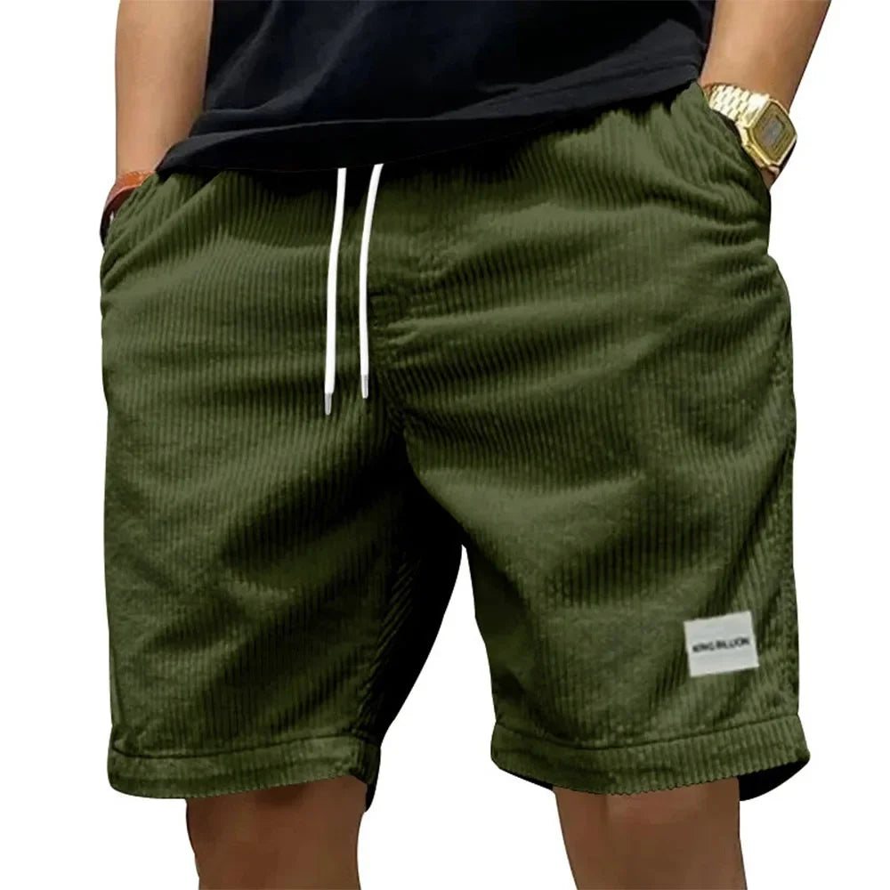 Men's Cotton Cargo Shorts with Elastic Waist