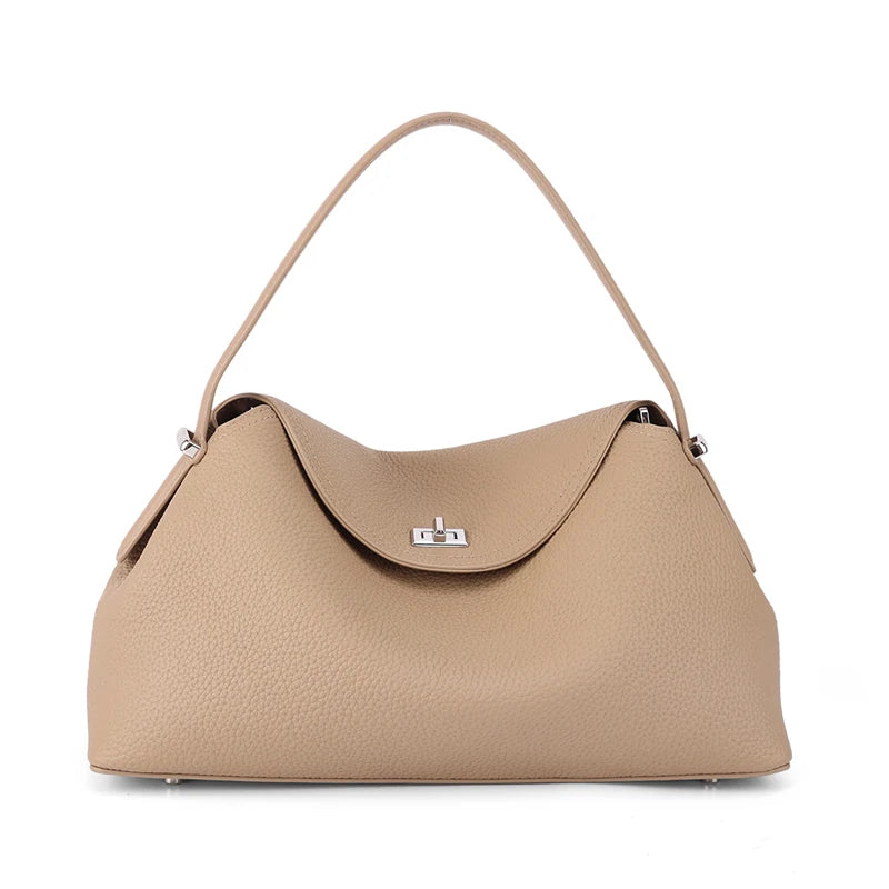 Women's genuine leather handbag fashionable retro designer luxury bag high-quality cowhide large capacity casual shopping bag