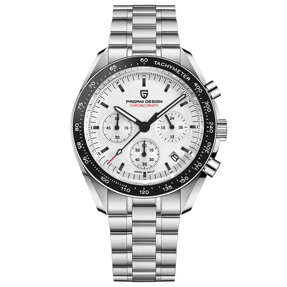 PAGANI DESIGN New Luxury Moon Quartz Watches For Men Stainless steel Luminous waterproof Sports Chronograph Man 2026 Retro Watch