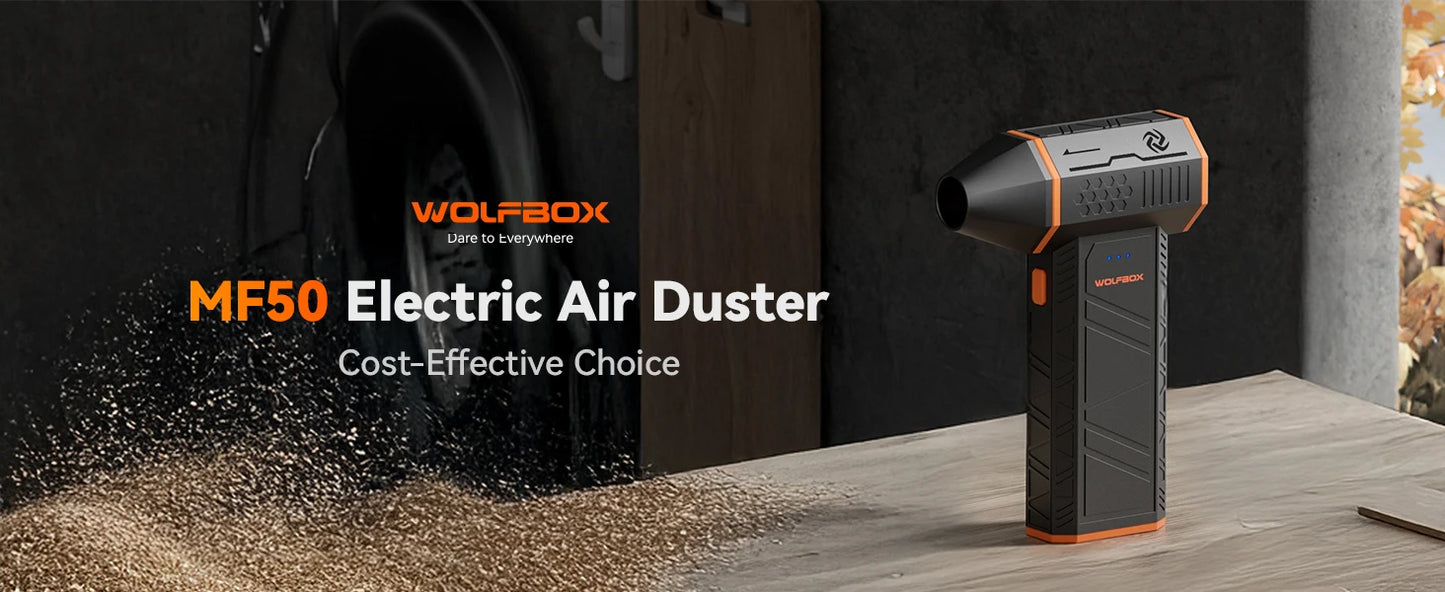WOLFBOX MF50 Cordless Air Blower – 110,000 RPM Brushless Motor