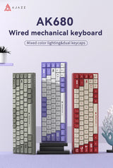 AJAZZ AK680 65% Wired Gaming Mechanical Keyboard Hot Swap Mini Keyboard Custom Keycap Gasket for Pc Laptop