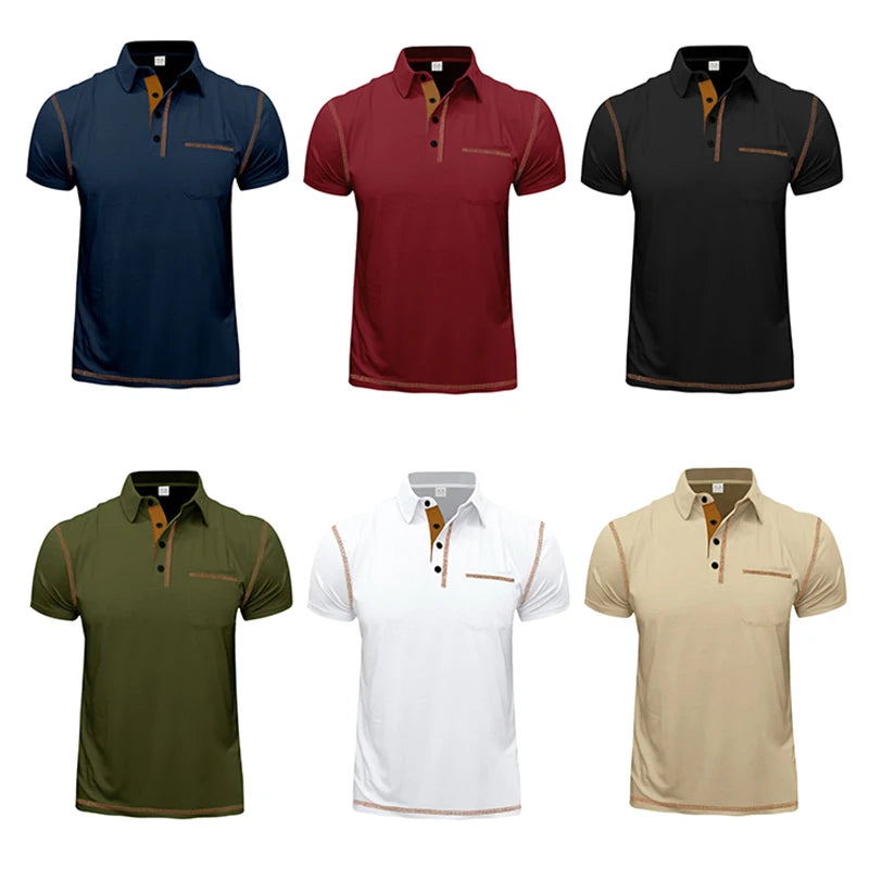 Men's Contrast Stitch Polo Shirt | Breathable Summer Fit