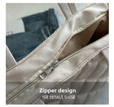Multi Pocket Women Mailman Bag Diamond Patterned Cotton Clothing Shoulder Bag Large Capacity Tote Bag Casual Nylon Shoulder Bag