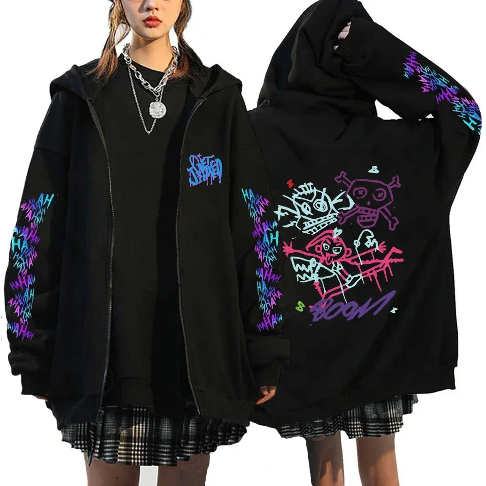 Arcane Jinx Graffiti Zipper Hoodie